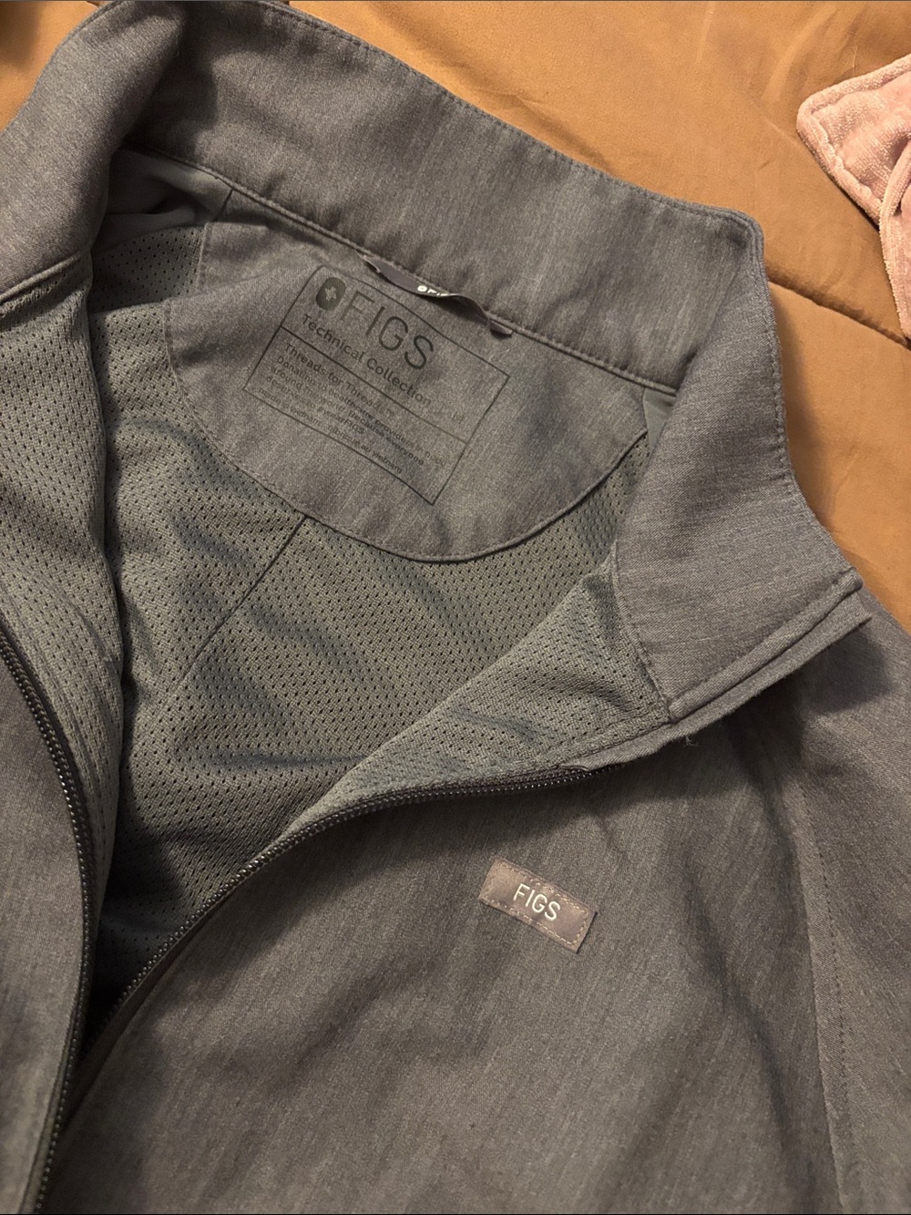 FIGS Gray Lightweight Technical Scrub Jacket